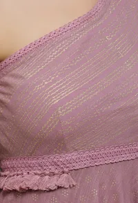 Onion Pink Hand-Block Printed One Shoulder Asymmetrical Dress image 5