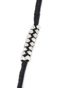 Set Of 2: Amira Black Thread & Antique Plated Brass Beaded Anklets image 4