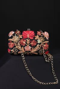 Black velvety rectangular clutch image 3