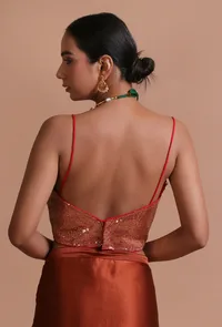 Pink Color Raw Silk Sitara Work Blouse image 6