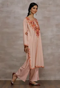 Gulnaar Pink Woollen Phiran image 2