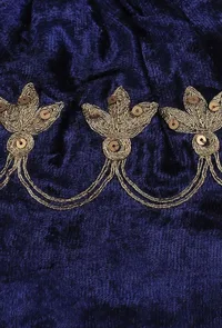 Royal Blue Velvet Potli Bag image 4