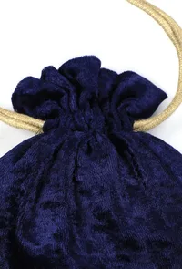 Royal Blue Velvet Potli Bag image 5