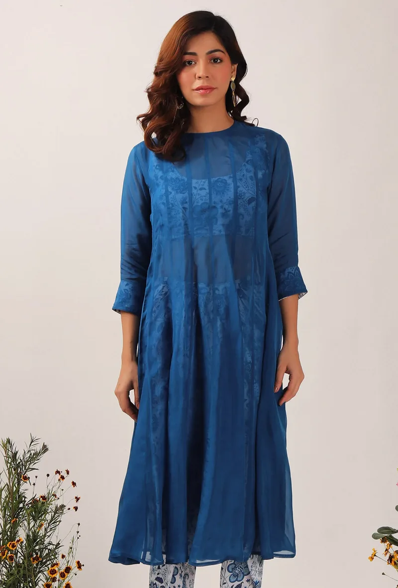 Serena Organza Kalidar Kurta