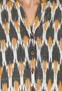 Charcoal Grey Single Ikat Pure Cotton Top image 3
