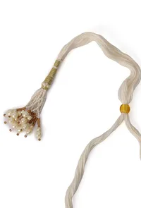 Matte Finish Reverse Stone Kemp Jewellery Set With Chandelier Earrings image 6