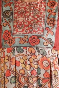 Set Of 2: Damini Box Pleated Kalamkari Kurta Set image 6