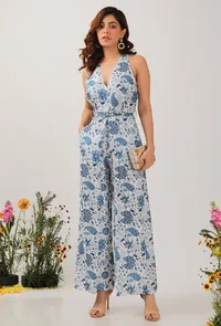 Serena Floral Chintz Jumpsuit With Belt image 1
