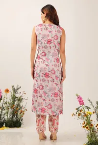 Set Of 2: Nadia Floral Chintz Wrap Tunic Dress With Narrow Fit Pants image 3