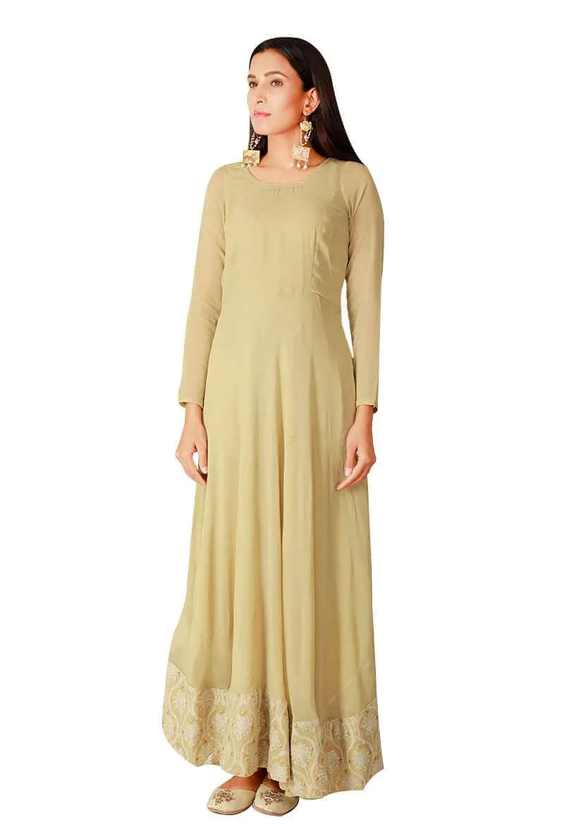 Faun Georgette Anarkali With Chikankari Border