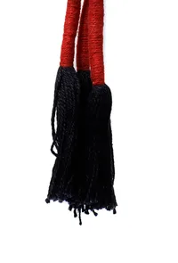 Red and Black Thread Tassels Earrings image 3