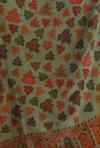 Green Kashmiri Chinar Kani Woollen Shawl image 5