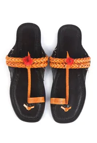 Traditional Indian Genuine Cruelty-Free Leather Kolhapuri Flats image 2