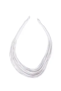 Irish White Cruelty Free Leather Layered Necklace image 2