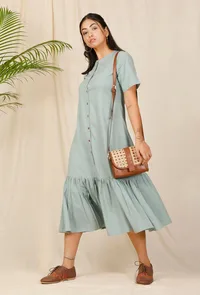 Asmani Low Gathered Embroidered Dress image 1