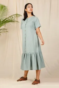 Asmani Low Gathered Embroidered Dress image 2