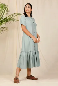 Asmani Low Gathered Embroidered Dress image 3