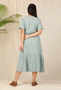 Asmani Low Gathered Embroidered Dress image 4