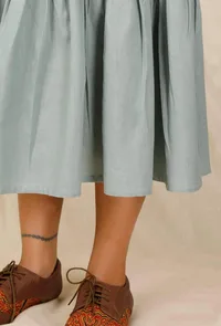 Asmani Low Gathered Embroidered Dress image 6