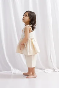 Set of 2: Yellow Striped Cotton Top with Yellow Striped Cotton Shorts image 3