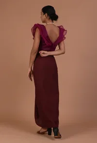 Light Purple Color Organza Plain Blouse image 5