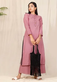 Set of 2: Purple kurta and purple pallazos image 1