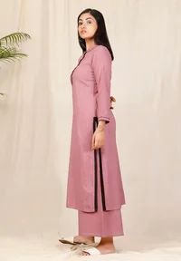 Set of 2: Purple kurta and purple pallazos image 2