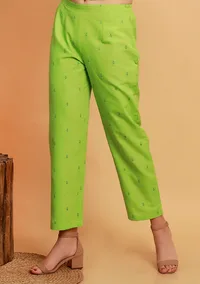 Mint Green Straight Woven Pants image 2