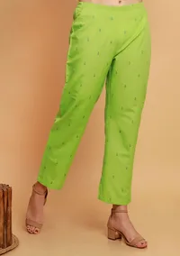 Mint Green Straight Woven Pants image 3