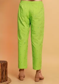 Mint Green Straight Woven Pants image 4