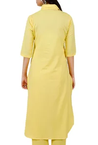 Yellow Pure Cotton Pathani Kurta image 4