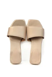 Light Golden Cruelty Free Leather Heels image 3