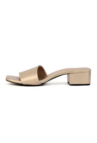 Light Golden Cruelty Free Leather Heels image 5