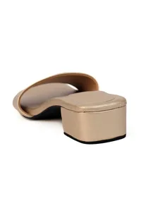 Light Golden Cruelty Free Leather Heels image 6