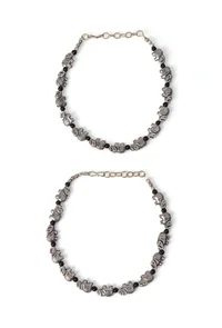 Elephant Charm Black Bead Anklet Set image 2