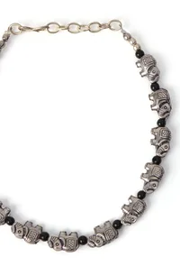 Elephant Charm Black Bead Anklet Set image 4