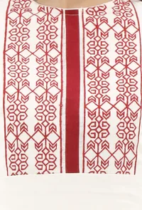 Cotton Dress With Maroon Cross Stitch Yoke image 5