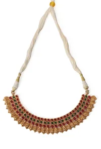 Big Studs In Premium High Gold Plated Temple Jewellery Set image 4