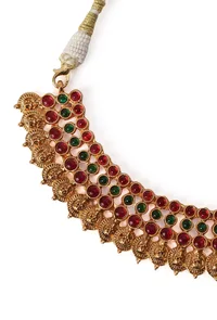 Big Studs In Premium High Gold Plated Temple Jewellery Set image 6