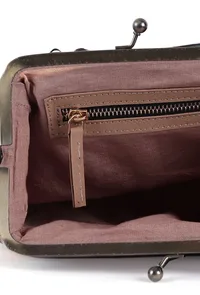 Green, Red & Multi Silk Patola Print Clutch image 6