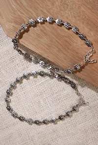 Blossom Charm Silver Anklet image 1