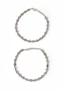 Blossom Charm Silver Anklet image 2
