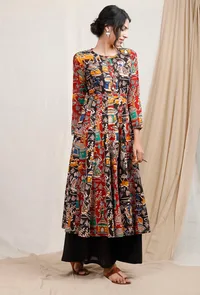 Three Print Kalidar Kalamkari Kurta image 3