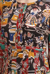 Three Print Kalidar Kalamkari Kurta image 5