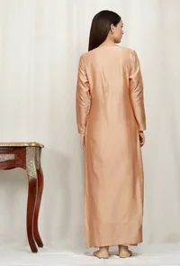 Golden Beige Pure Banarasi Chanderi Kurta image 4