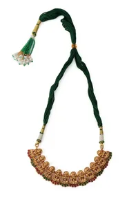 Divine Temple Jewellery Set In Alloy With Antique Finish image 3