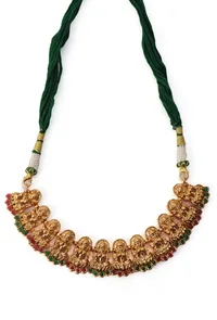 Divine Temple Jewellery Set In Alloy With Antique Finish image 4