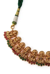 Divine Temple Jewellery Set In Alloy With Antique Finish image 5
