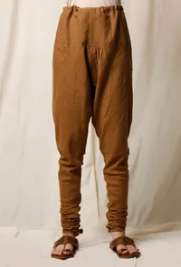 Khaki Cotton Slub Churidaar image 1