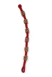 Gold Beads Red Thread Anklet image 2